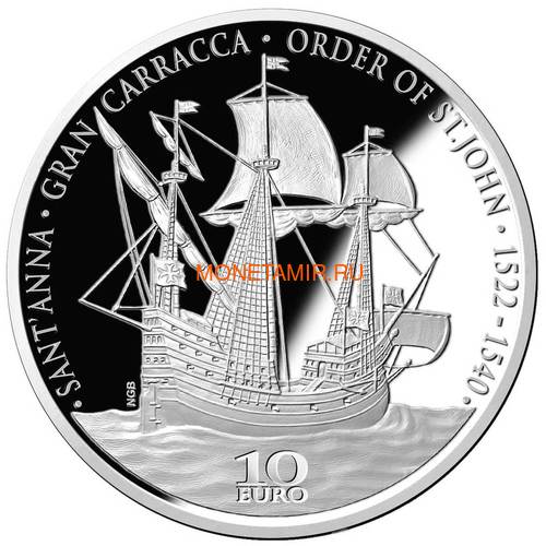  10  2019       - (Malta 10E 2019 Sant Anna Gran Carracca Order of St.John coin silver)..000414457898/67 ()