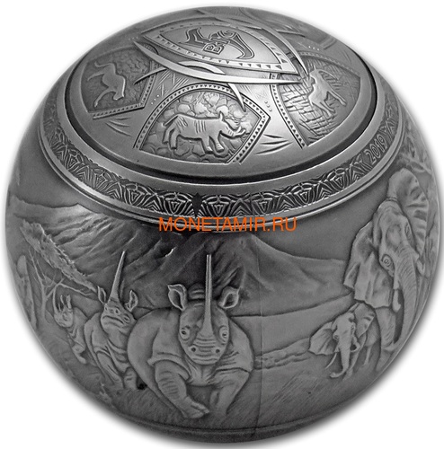  1000  2019           (2019 Djibouti 1000 Francs Big Five of Africa Spherical 1 Kilo Silver Coin)..67 ()