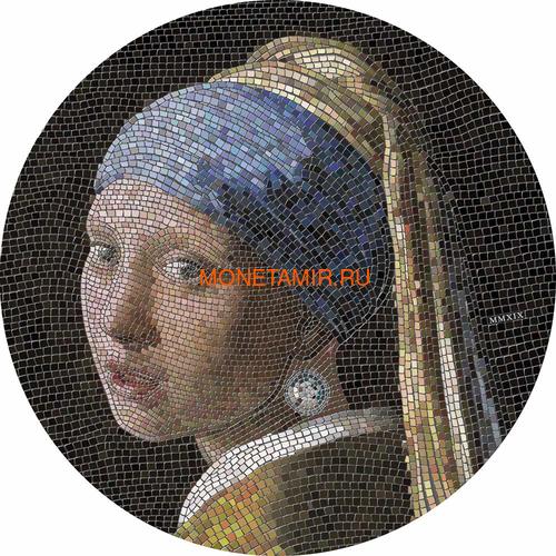  20  2019    &#774;       (Palau 20$ 2019 Girl Pearl Earring Vermeer Great Micromosaic Passion 3 Oz Silver Coin)..65 ()