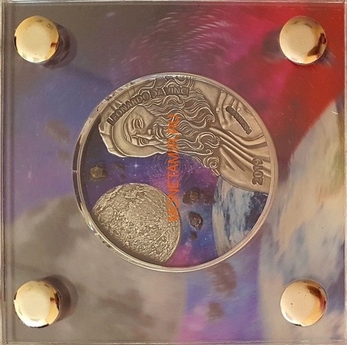  5  2019       (Ghana 5 cedis 2019 Leonardo da Vinci Space Meteorite Northwest Africa 1oz Silver Coin)..65 ()