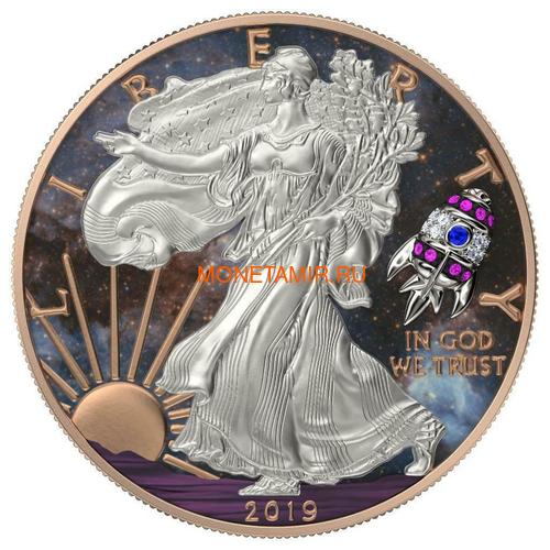    1  2019    (2019 USA 1$ Liberty Space Rocket 1oz Silver Coin)..65 ()