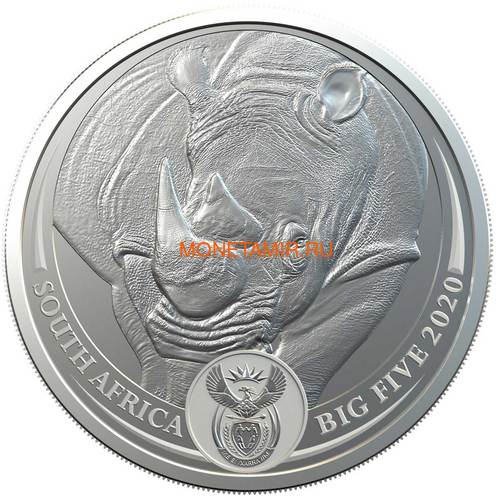   5  2020     (South Africa 5R 2020 Rhino Big Five 1oz Silver Coin) ..85 ()