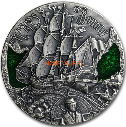  2000  2019         (Cameroon 2000 Francs 2019 HMS Bounty Golden Age of Sail 2 oz Silver Coins)..85 ()