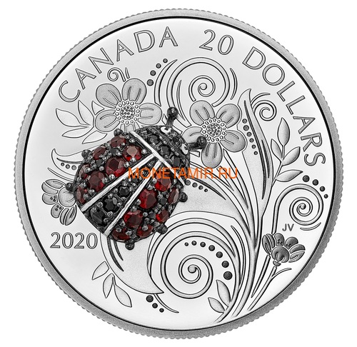  20  2020        (Canada 20$ 2020 Ladybug Bejeweled Bugs Silver Coin)..85 ()
