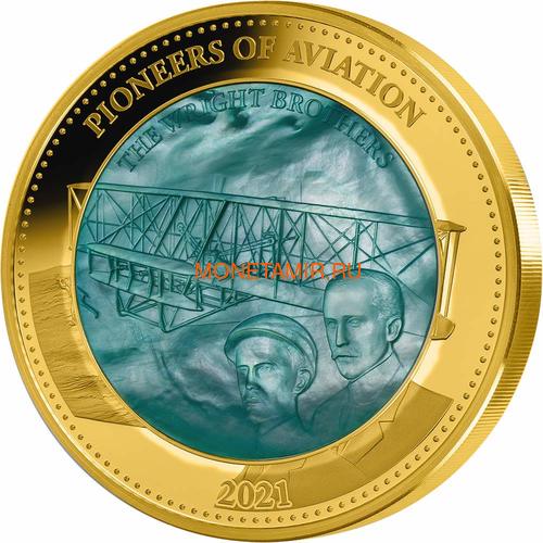   100  2021        (Solomon Isl 100$ 2021 Pioneers of Aviation Mother of Pearl 5oz Gold Coin Proof)..90 ()
