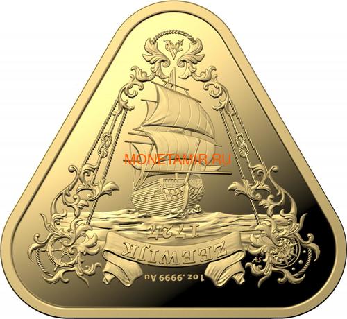  100  2021     ( Australia 100$ 2021 Zeewijk Australian Shipwrecks 1oz Gold Triangular Investment Coin )..92E ()
