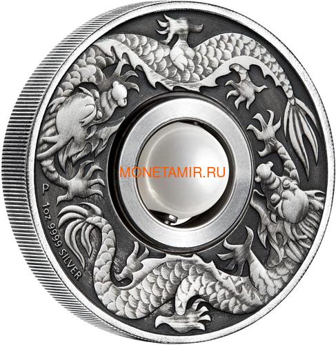  1  2017    (Tuvalu 1$ 2017 Dragon & Pearl 1oz Siler Coin)..92 ()