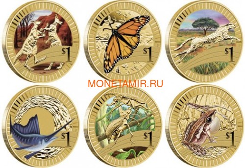  1$ 2012    6  (Australia 2012 1$ Animal Athletes Young Collectors Coin Collection)..92 ()