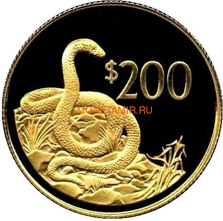  200  1986   (Fiji 200$ 1986 25th Anniversary of the World Wildlife Fund Ogmodon Snake Gold Coin)..30448K1G/92 ()