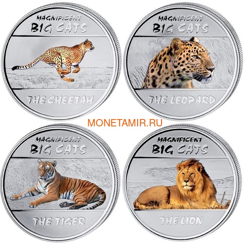  4x30  2011        4  (Congo 4x30 Francs 2011 Big Cats Silver Coin Set)..000739737383 ()