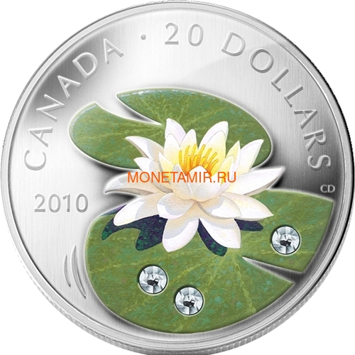  20  2010       (Canada 20C$ 2010 Water Lilia Raindrop Swarovsky Silver Proof)..000322431661/67 ()