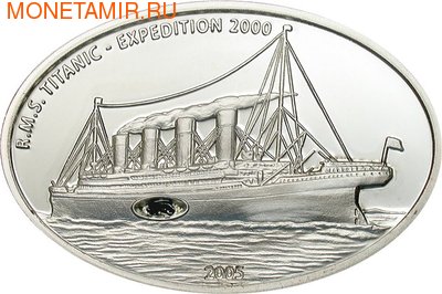 Либерия 10 долларов 2005.Корабль - Титаник (Вставка в виде кусочка угля).Арт.000100034125/60 Либерия 10 долларов 2005.Корабль - Титаник (Вставка в виде кусочка угля).Арт.000100034125/60