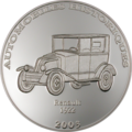  10  2003  1922    (Congo 10 Francs 2003 Renault 1922 Car History Silver Coin)..