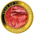   1000  2014      (Cook Isl 1000$ 2014 Year of the Horse Mother of Pearl 5oz Gold Coin Proof)..KAC7000D070815