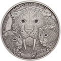   10000  2013       (Burkina Faso 10000 Francs CFA 2013 The Smilodon Family Real Eye Effect High Relief kilo Silver Coin)..011629649793/60
