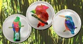  3x5  2004.   (Quetzal)   (Bird of Paradise)  (Kingfisher) ()..60