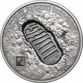   5  2019      ( Cook Islands 5$ 2019 Moon Landing Footprint Meteorite 1 Oz Silver Coin)..000950657847/65